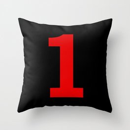 Number 1 (Red & Black) Throw Pillow