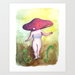 Mushroom Folk Art Print