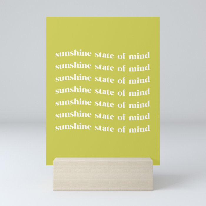 Sunshine State Of Mind Lime Mini Art Print