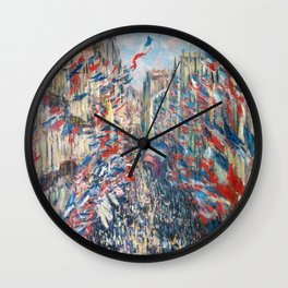 Claude Monet - La Rue Montorgueil Wall Clock