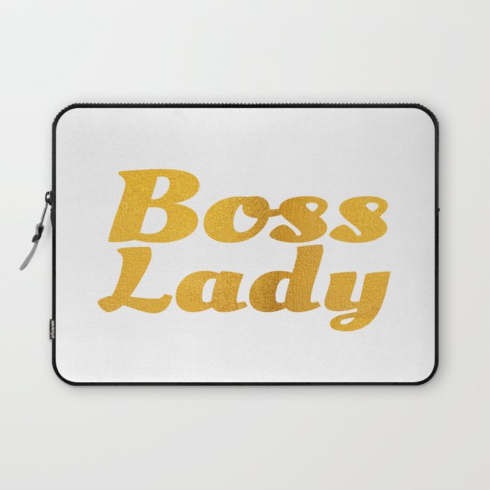 Boss Lady in Cursive Bold Gold Laptop Sleeve