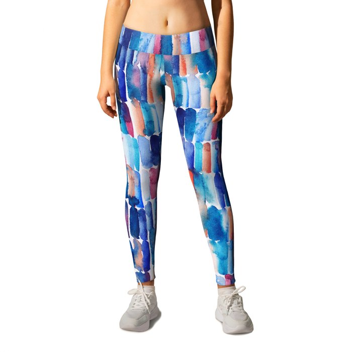 Abstract Watercolour Pattern - Ultramarine Leggings