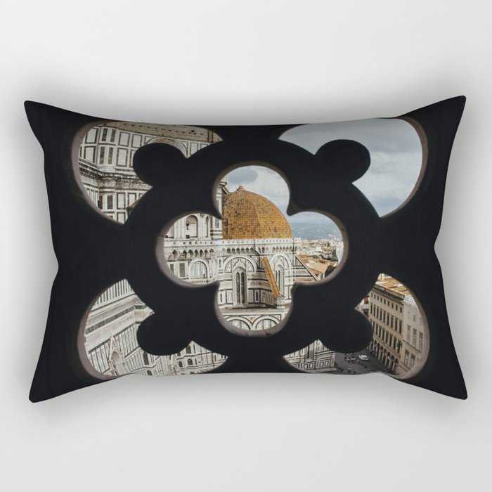 The Duomo Santa Maria del Fiore in Florence, Italy | Church cathedral in Firenze, Tuscany | See trough | Colour Travel Photography Rectangular Pillow