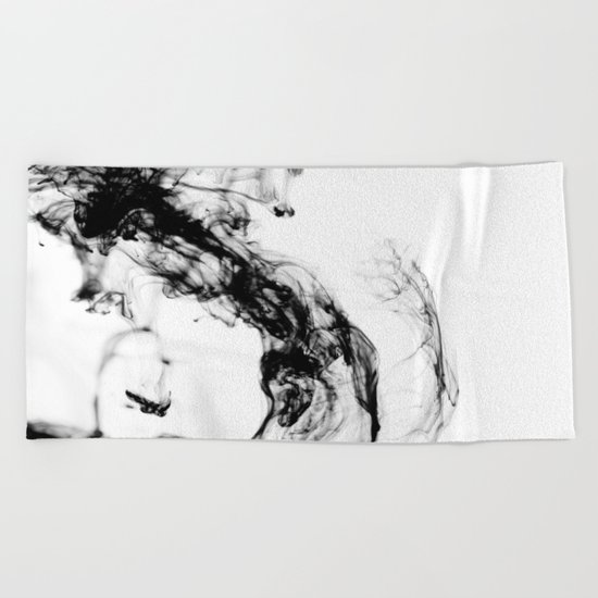 MONOCHROME MARBLE / INDIAN INK IN WATER Beach Towel
