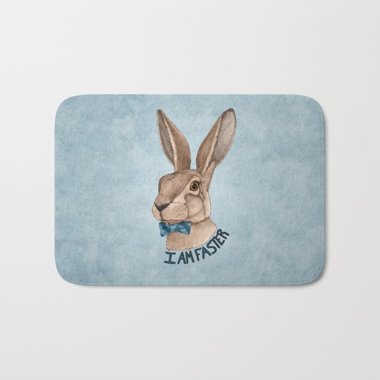 Mr Hare Is Faster Bath Mat