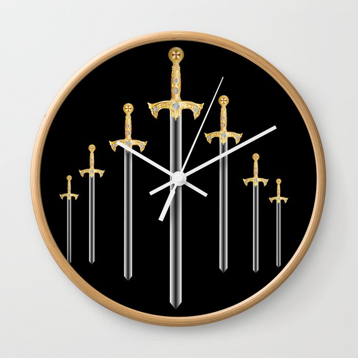 Templar Swords Wall Clock