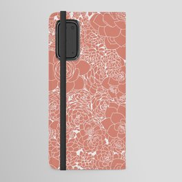 Succulents Line Drawing- Echeveria Pink Android Wallet Case