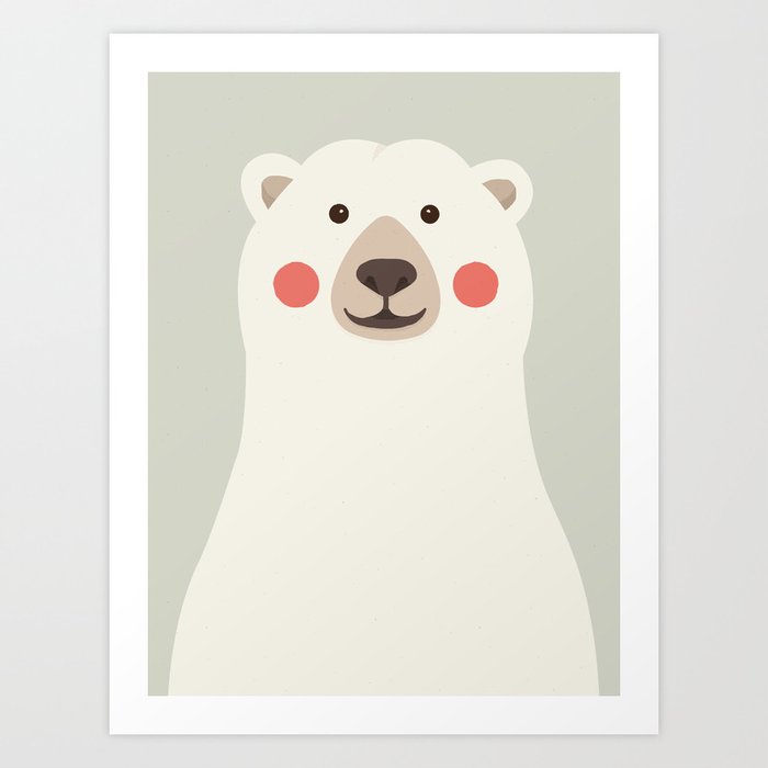 Polar Bear, Animal Portrait Art Print