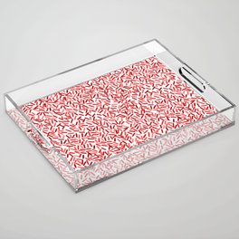 Red Sprinkles Candy Pattern Acrylic Tray