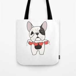 Bulldog For Valentine's Day Cute Animals With Tote Bag