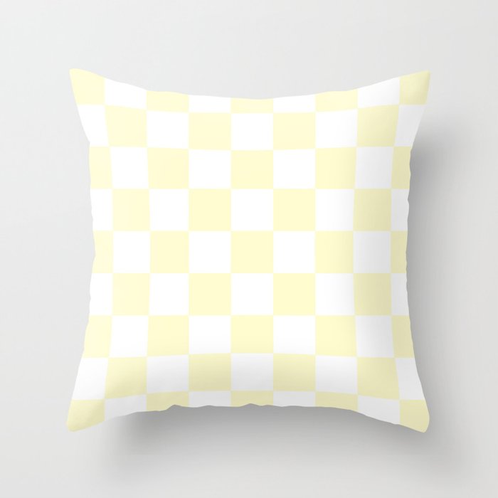 Checker (Cream/White) Throw Pillow