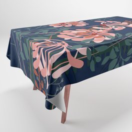 Alfons Mucha would love this flowers – dark blue Tablecloth