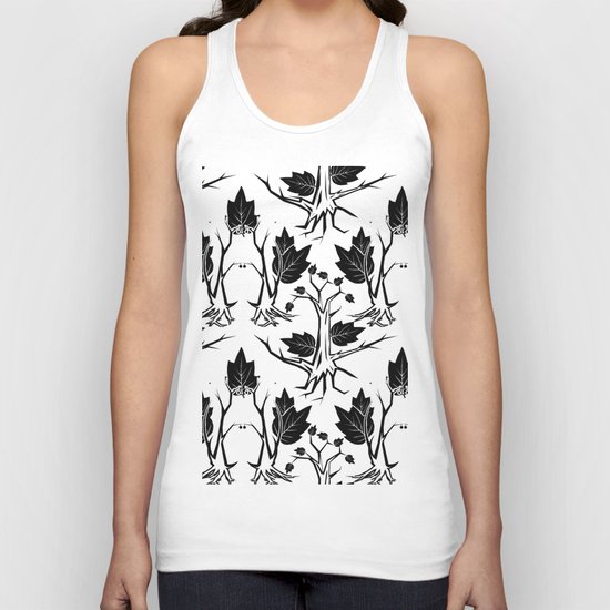 Pattern tree black Unisex Tank Top