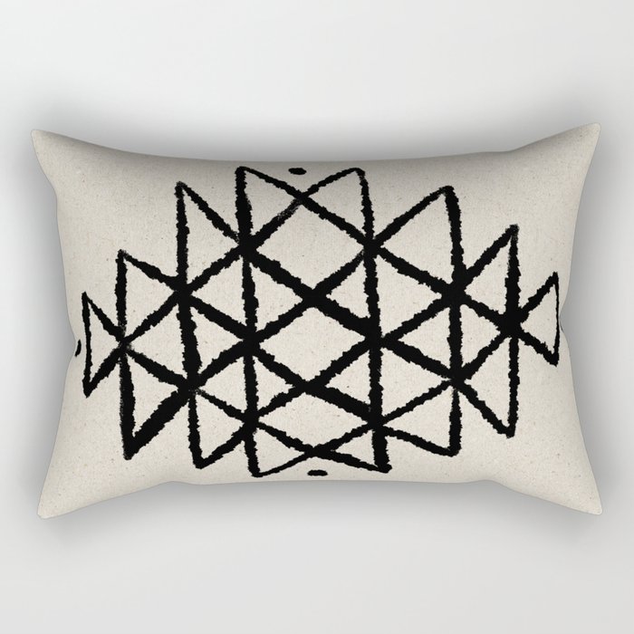 Line Art Berber - black Rectangular Pillow