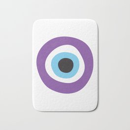 Purple Evil Eye Symbol Bath Mat | Purple, Contemporary, Greekevileye, Boho, Lilac, Evileye, Nazar, Bohemian, Abstract, Midcenturymodern 