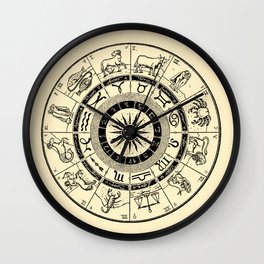 Hand Drawn Zodiac Map Wall Clock