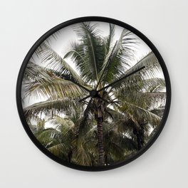 Tropical Green Palm Tree  Wall Clock