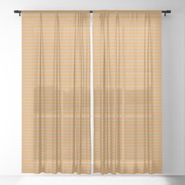 [ Thumbnail: Dark Grey & Dark Orange Colored Stripes Pattern Sheer Curtain ]