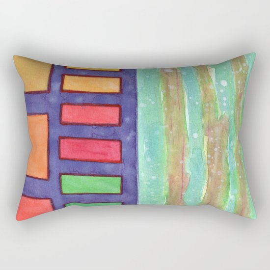 Building with colorful Windows Rectangular Pillow