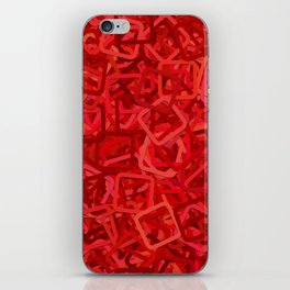 Red Squares Pattern Design iPhone Skin