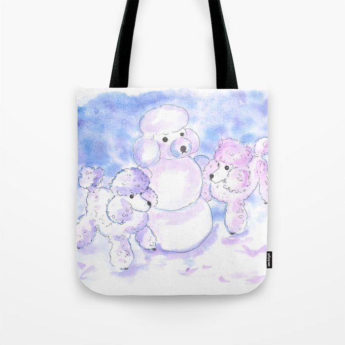 Poodles in Snow Tote Bag