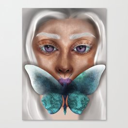 Butterfly Woman Portrait  Canvas Print