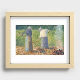 Haymakers at Montfermeil (ca. 1882) by Georges Seurat. Recessed Framed Print