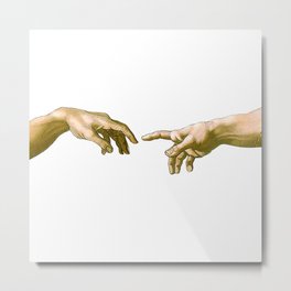 Touch of God. Metal Print | Reachout, Michelangelo, Reach, Classic, Finger, Christian, Touch, Sistineceiling, Art, Hands 