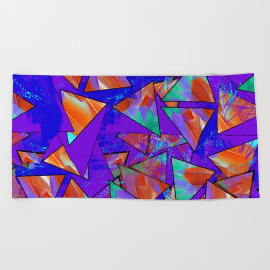 Blue Kaleidoscopic Beach Towel