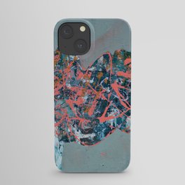 Into Your Chaos: A vibrant abstract art print by Alyssa Hamilton Art. Blue, Pink, Purple, Black iPhone Case