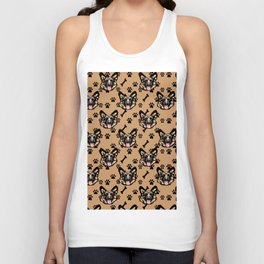 All over dog face pattern design. Unisex Tank Top