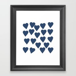 Hearts Navy Framed Art Print