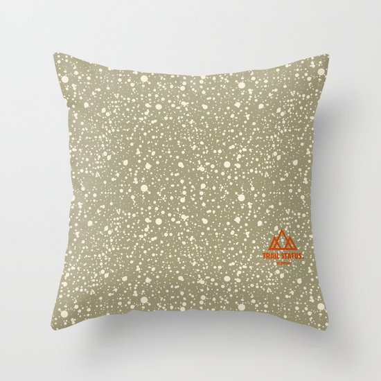 Trail Status / Beige Throw Pillow