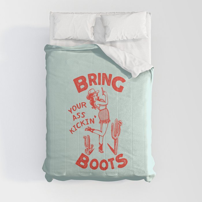 Ass Kicking Boots Aqua Comforter Comforter