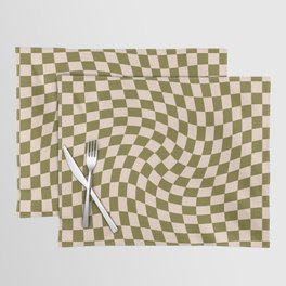 Check VI - Green Twist — Checkerboard Print Placemat