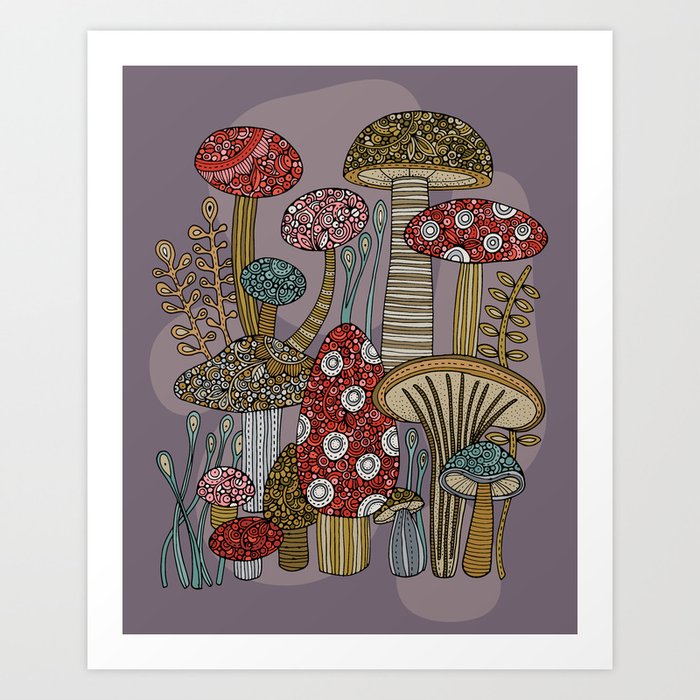 Mushroom forest Art Print