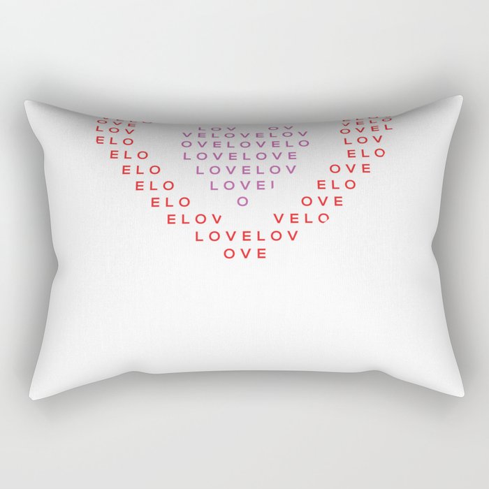 Heart shape of LOVE Rectangular Pillow