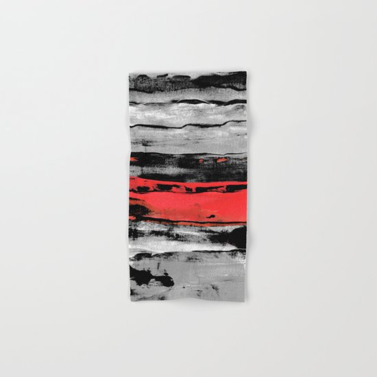 black & red Hand & Bath Towel