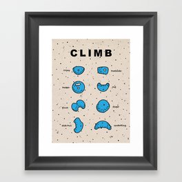 Rock Climbing Poster Framed Art Print