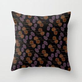 Sweetgums and Blackberries Paisley Botanical Print Throw Pillow