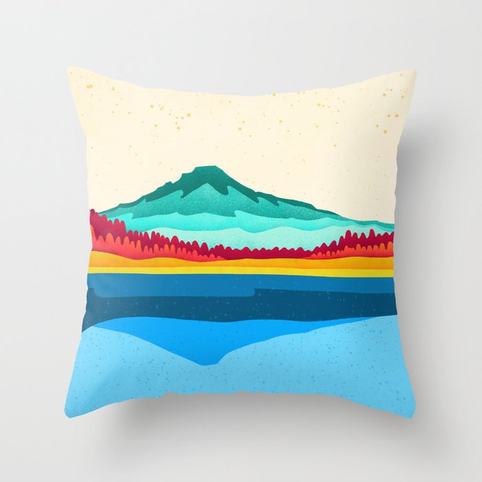 Mount Hood and Trillium Lake Throw Pillow