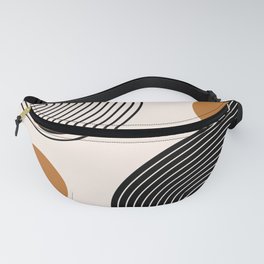 Nesting Rainbow Lines Geometric Pattern Race Track Lines Orange Circles Mid Century Modern Cool Magical Mystical Abstract Art Bohemian Boho Style Trendy Fanny Pack