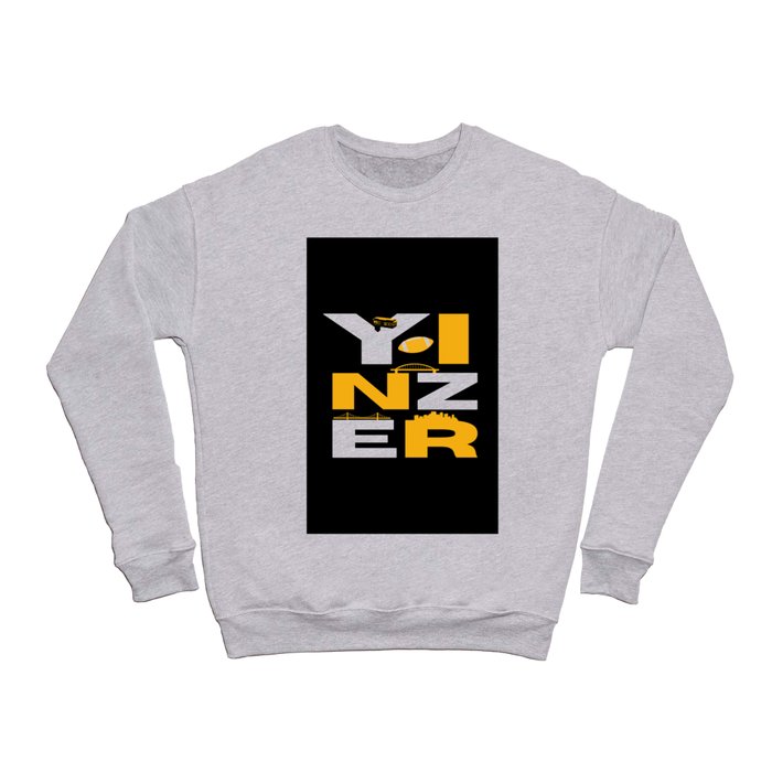 Pittsburgh Steel City Yinzer Funny Yinz Home Town 412 Word Art Crewneck Sweatshirt