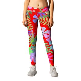 Glade of flowers Leggings | Summer, Purple, Funny, Graphicdesign, Digital, Flowers, Bright, Garden, Red, Pink 