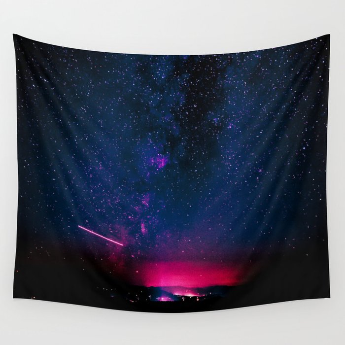 Electric Desert Starry Night Wall Tapestry