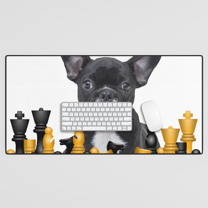 Chess game French Bulldog #chess Desk Mat