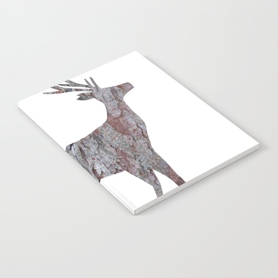 deer silhouette stag pine bark Notebook