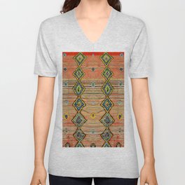 Moroccan Traditional Rug Design V Neck T Shirt