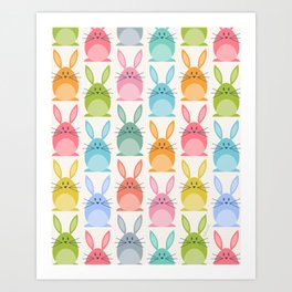 Cute Colorful Easter Egg Bunny Art Print