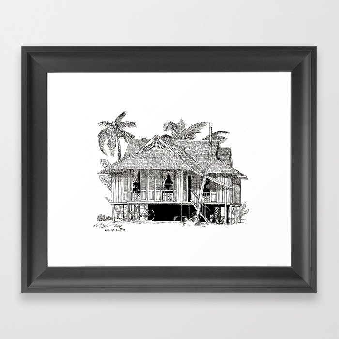 Rumah Kampung (Large) Framed Art Print